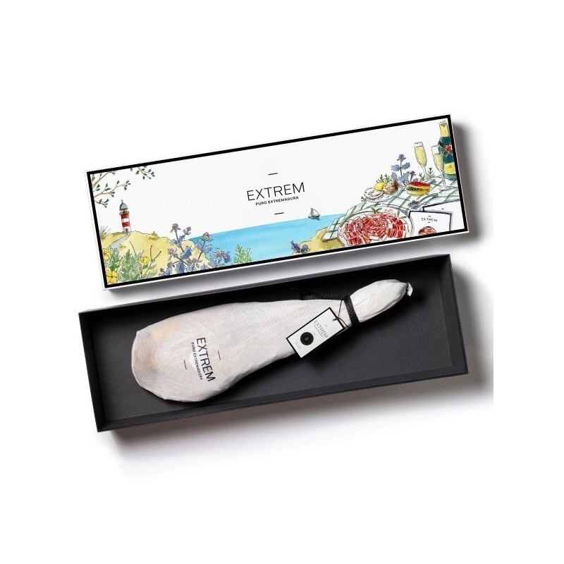 Estuche ilustrado de Paleta de Bellota 100% Ibérica D.O.P Dehesa de Extremadura + Regalo Gourmet